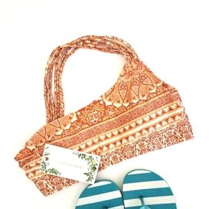 Chelsea & Violet One Shoulder Swim Top Cinnamon Women's Size Medium NWT